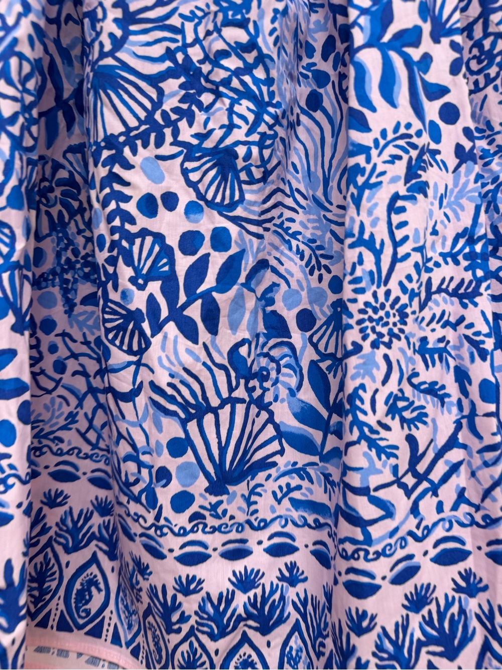 Lilly Pulitzer Frankee off The Shoulder Blue Floral Puff-Sleeve Top - Picture 4 of 6